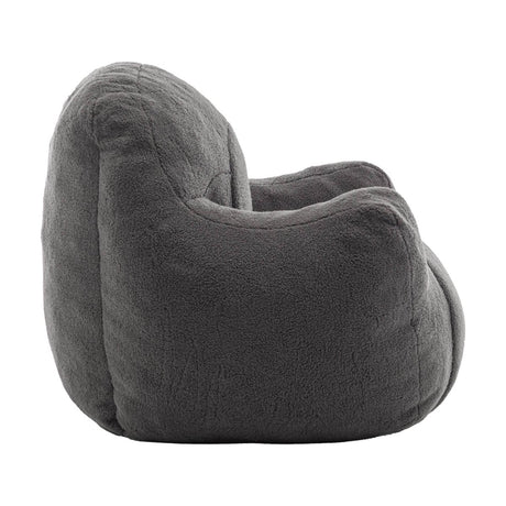 Dark Gray Teddy Foam Bean Bag Chair - Calmora - Sleep Galleria
