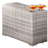 Modern Grey Mix Wicker Rattan Cup Holder Table