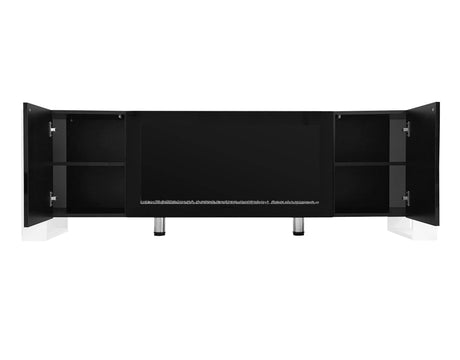Modern Minimalist TV Stand With Electric Fireplace - Sleep Galleria