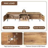 Natural Wood Checkered Pattern TV Stand With Storage - Sleep Galleria