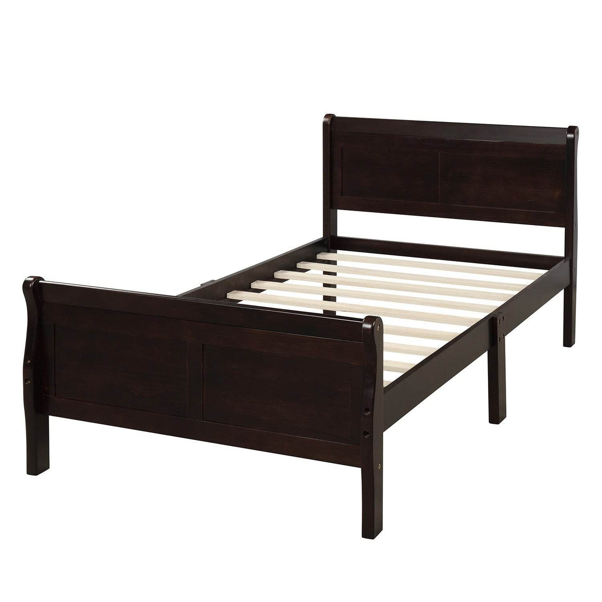 Twin Solid Wood Platform Bed Frame With Headboard And Footboard
