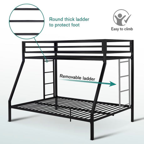 MUTICOR Metal Bunk Bed Twin over Full Size, 【Frame Only No Mattress】Heavy Duty Sturdy Frame with 12" Under-Bed Storage for Teen & Adults #Tiktokshopbacktoschool