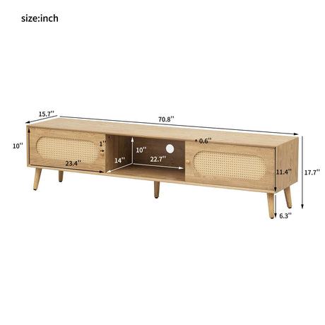 Boho Farmhouse Solid Wood TV Stand Cabinet - Sleep Galleria