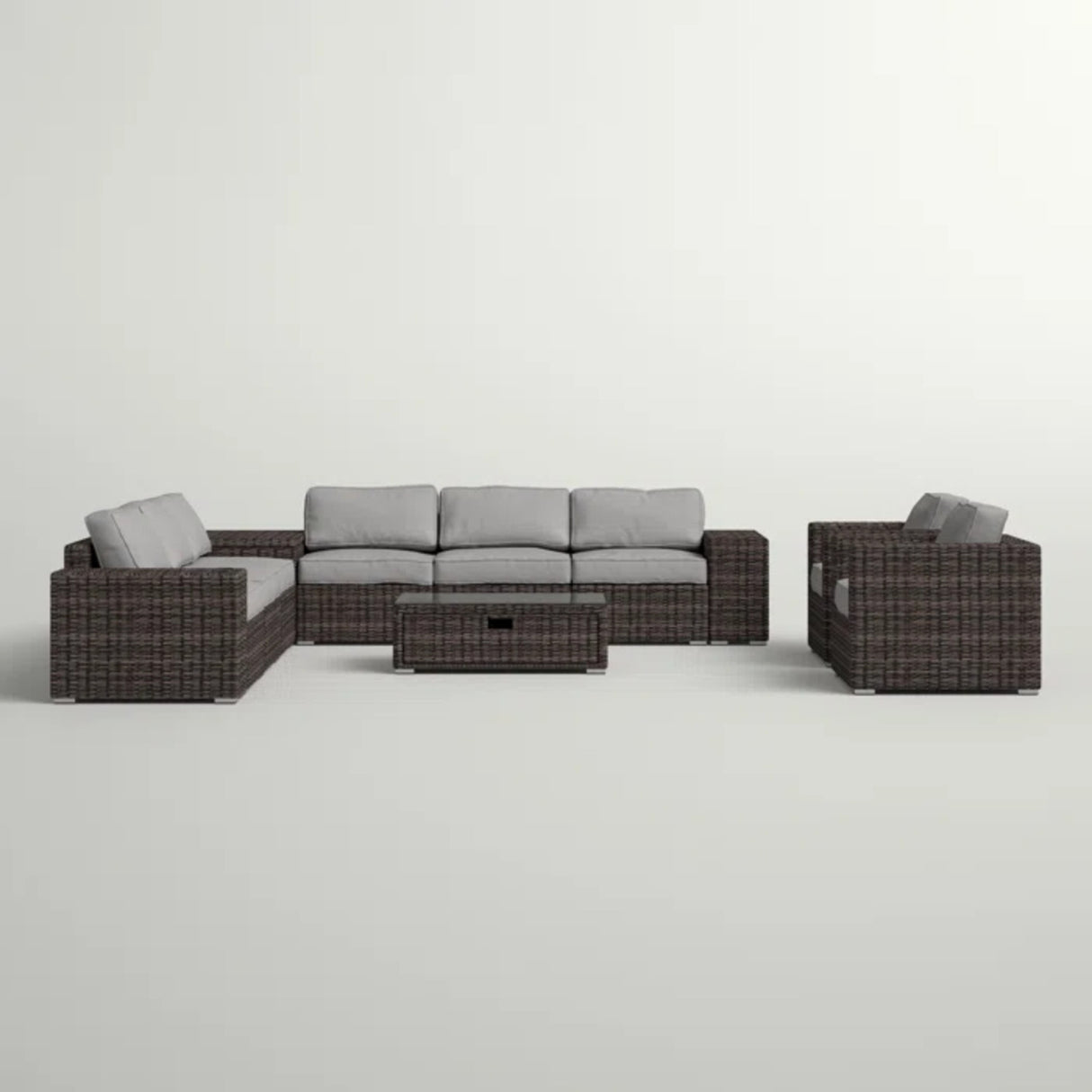 Elegant Outdoor 12-Piece Espresso Wicker Seating Group