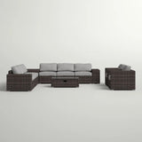 Elegant Outdoor 12-Piece Espresso Wicker Seating Group