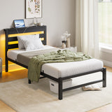 Twin Heavy Duty Metal Platform Bed Frame With USB