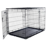 36-Inch Dog Crate - Double Door Pet Kennel with Divider Panel - Foldable Dog Cage with Carry Handle for Portability and Storage by  (Black)
