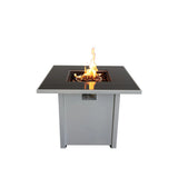 30-Inch Powder-Coated Stainless Steel Square Fire Pit Table