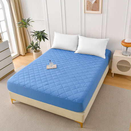 Waterproof Ultrasonic Cotton Diamond Grid Mattress Protector - Sleep Galleria