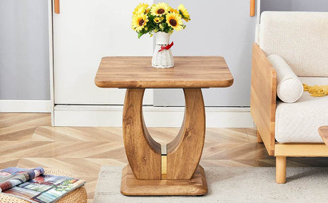 Modern Minimalist Wood Grain MDF Square Coffee Table - Sleep Galleria