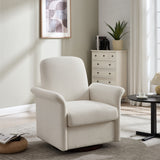 Modern 360 Degree Swivel Linen Upholstered Accent Chair
