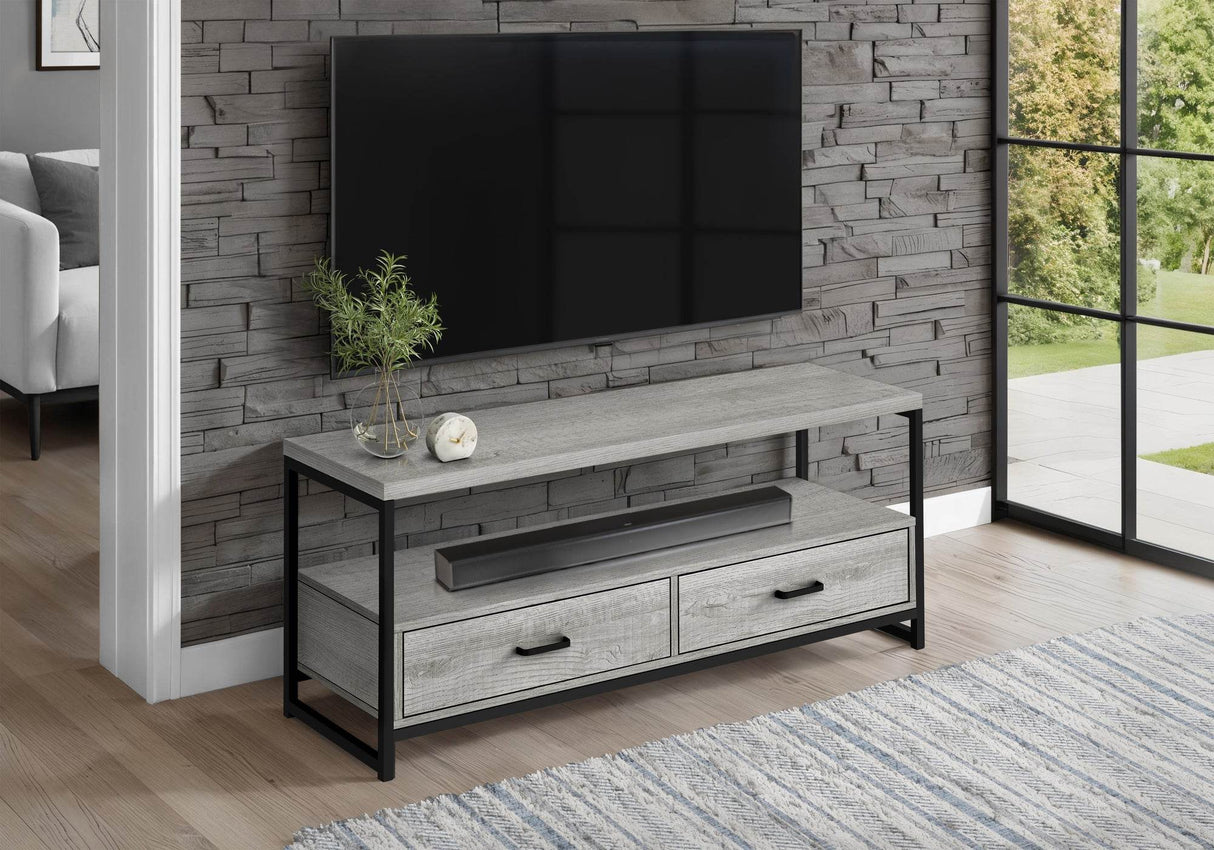 48-Inch Grey Laminate TV Stand With Storage Drawers - Sleep Galleria