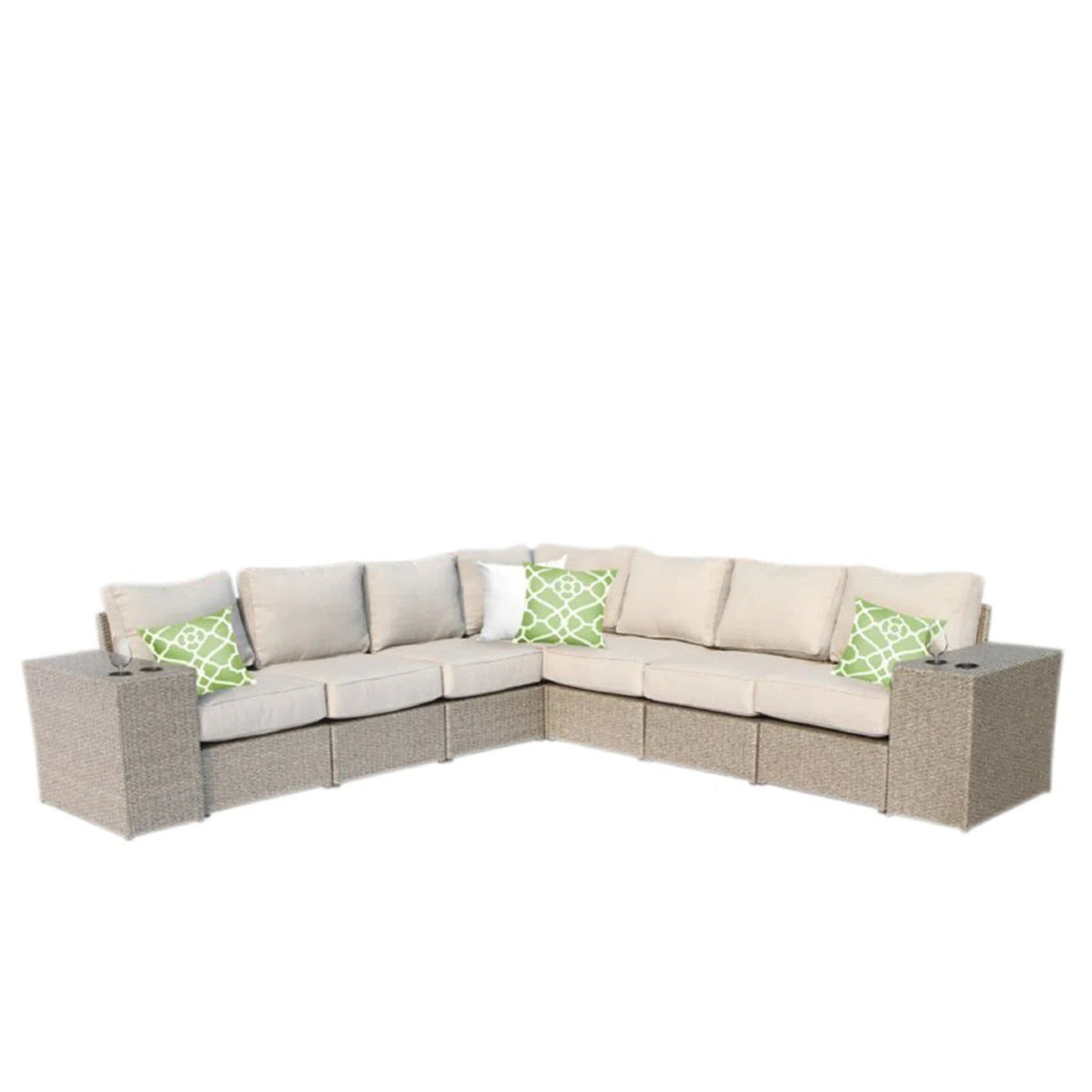 Outdoor Wicker 9-Piece Modular Sectional Sofa Set