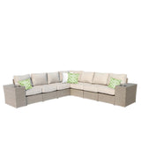 Outdoor Wicker 9-Piece Modular Sectional Sofa Set