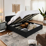 King Chenille Upholstered Hydraulic Storage Platform Bed Frame