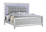 Full Crystal-Tufted Upholstered LED Wood Bed Frame