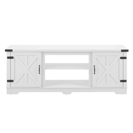 Modern Farmhouse White MDF TV Media Stand Console - Sleep Galleria
