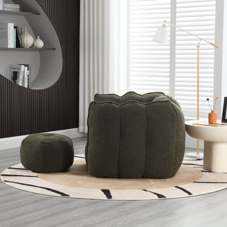 Soft Chenille Bean Bag Chair with Foam - Calmora - Sleep Galleria