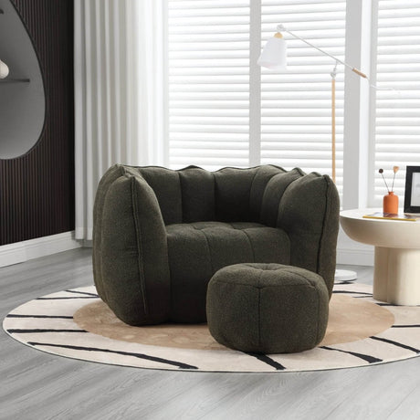 Soft Chenille Bean Bag Chair with Foam - Calmora - Sleep Galleria
