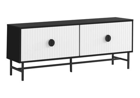 Contemporary 60-Inch Black White Laminate TV Stand - Sleep Galleria
