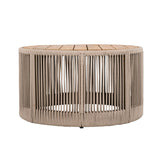 Rustic Acacia Wood Iron Rope Outdoor Coffee Table - Sleep Galleria