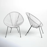 Set of 2 Mid-Century Modern Outdoor Aluminum Lounge Chairs
