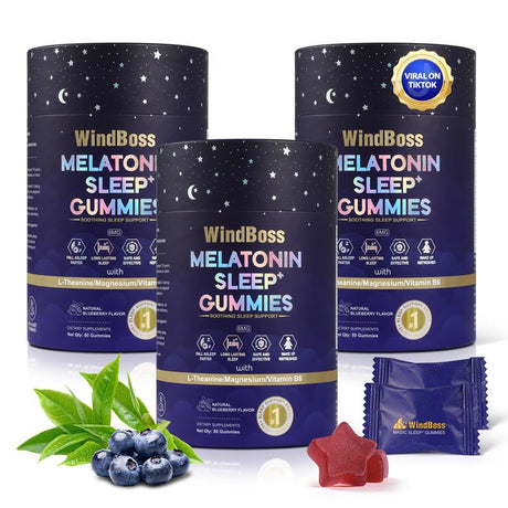 Windboss Natural Sleep Aid Gummies -80 Count- Delicious & Effective Melatonin 6 Mg Sleep+ Gummies for Adults a Restful Night'S Sleep