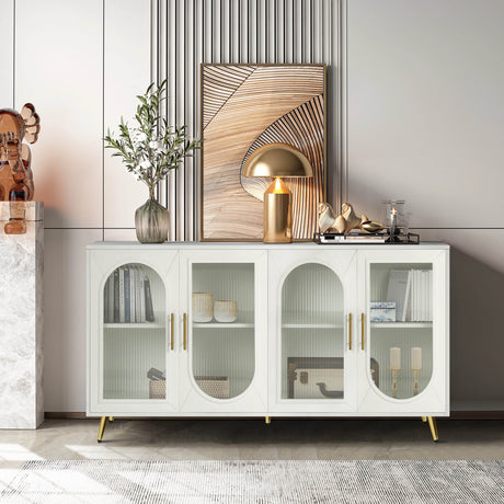 Antique White Wood TV Stand With Storage Cabinet - Sleep Galleria
