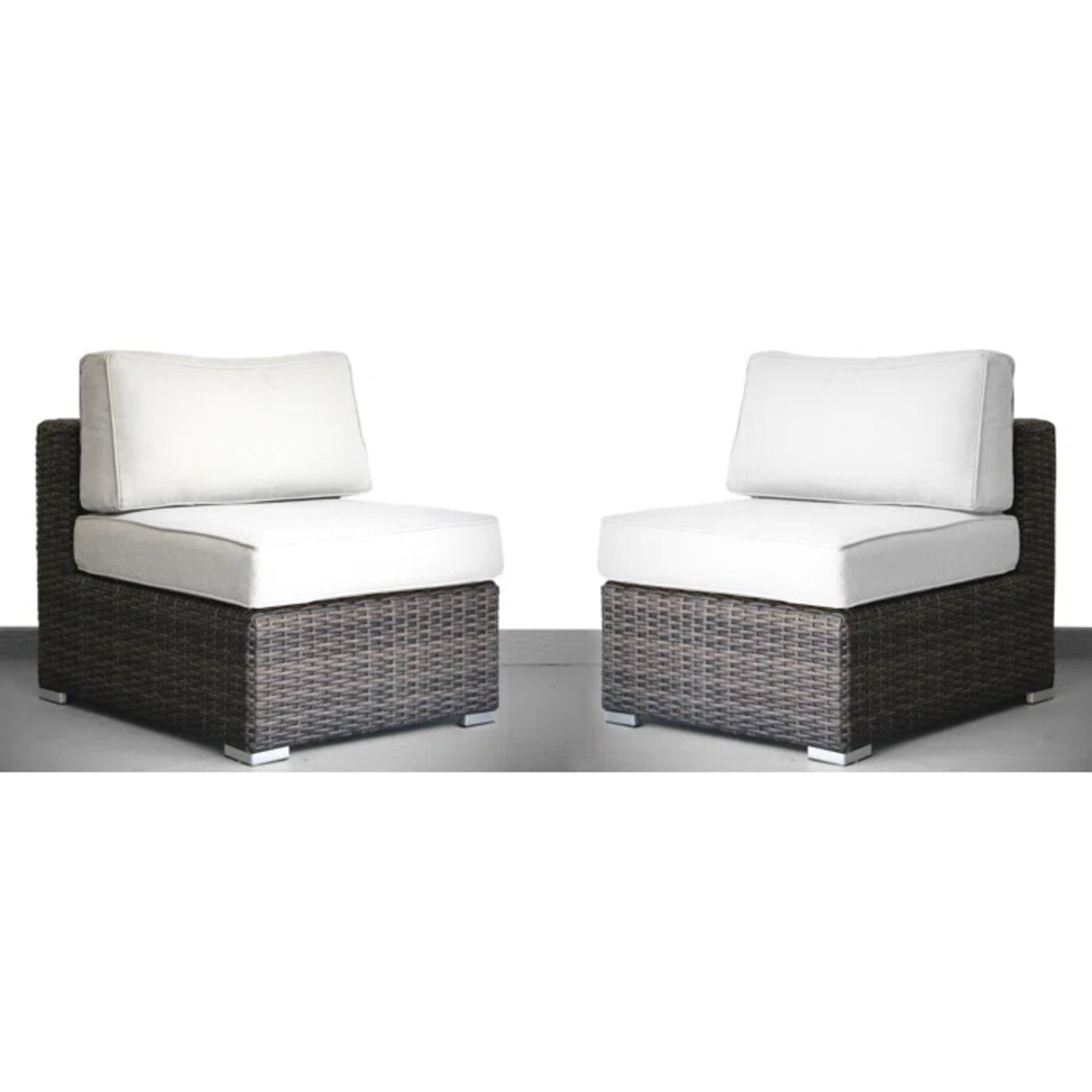 2-Piece Minnesota Durable Aluminum HDPE Wicker Chair Set
