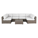 All-Weather 7-Piece Grey Mix Wicker Outdoor Lounge Set