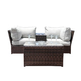2-Piece Outdoor Rattan Wicker Seating Set With Cushions