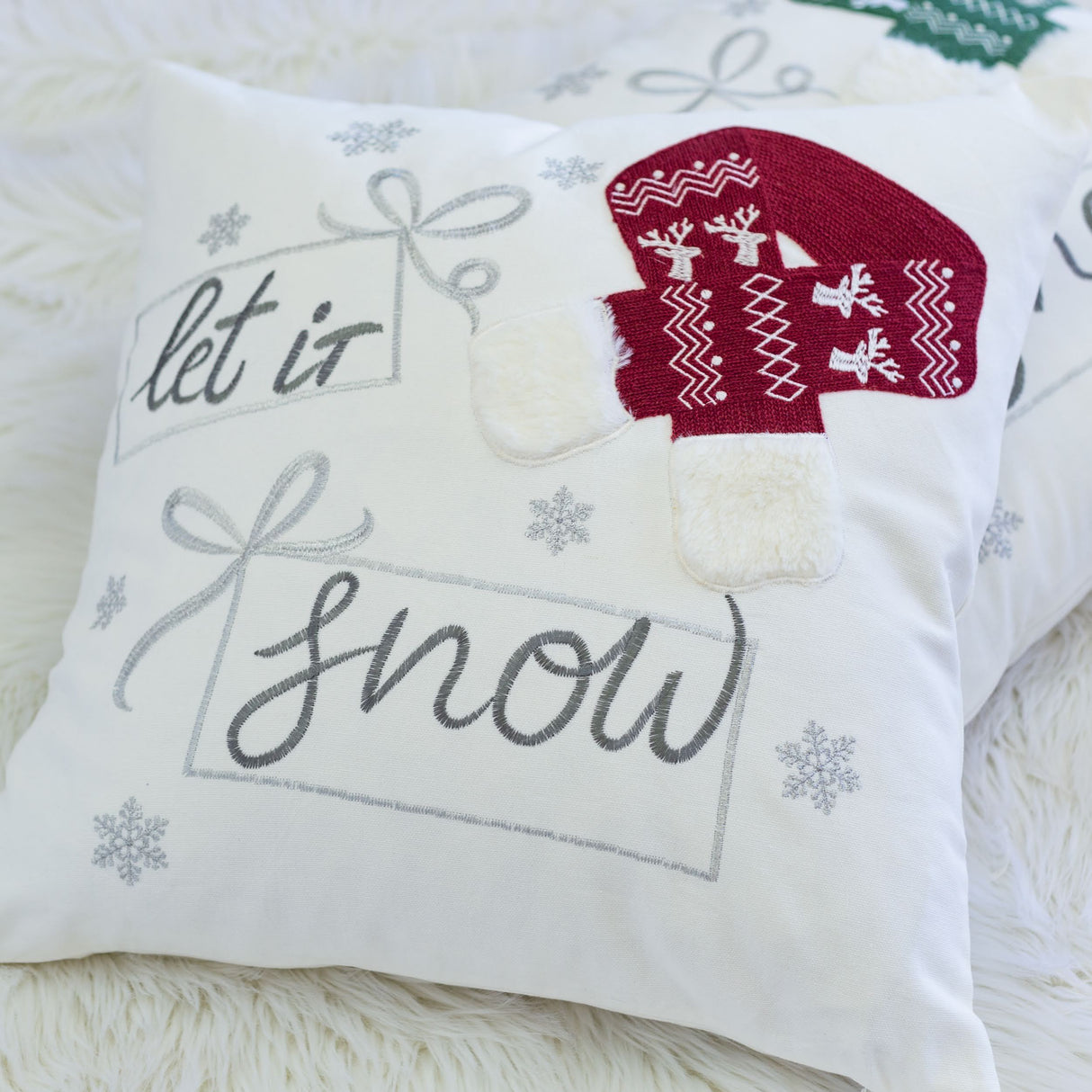 Let It Snow 20x20 Inch Cotton Throw Pillow