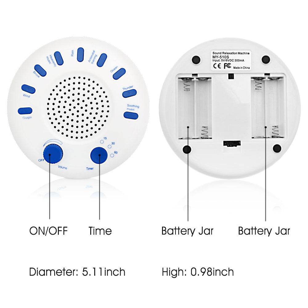 Portable White Noise Sound Machine With Timer - Sleep Galleria