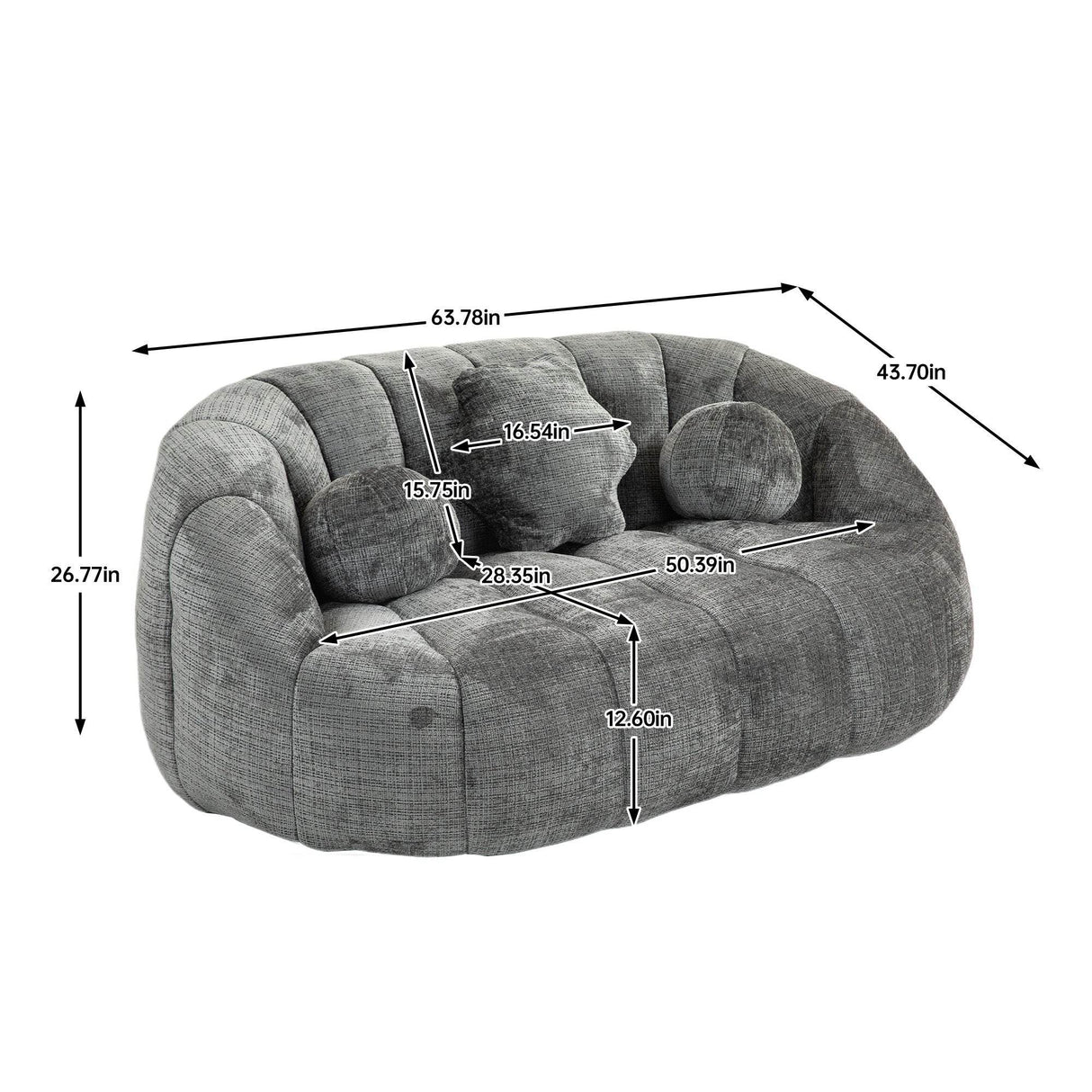 High Density Foam Chenille Bean Bag Lounge Chair - Sleep Galleria