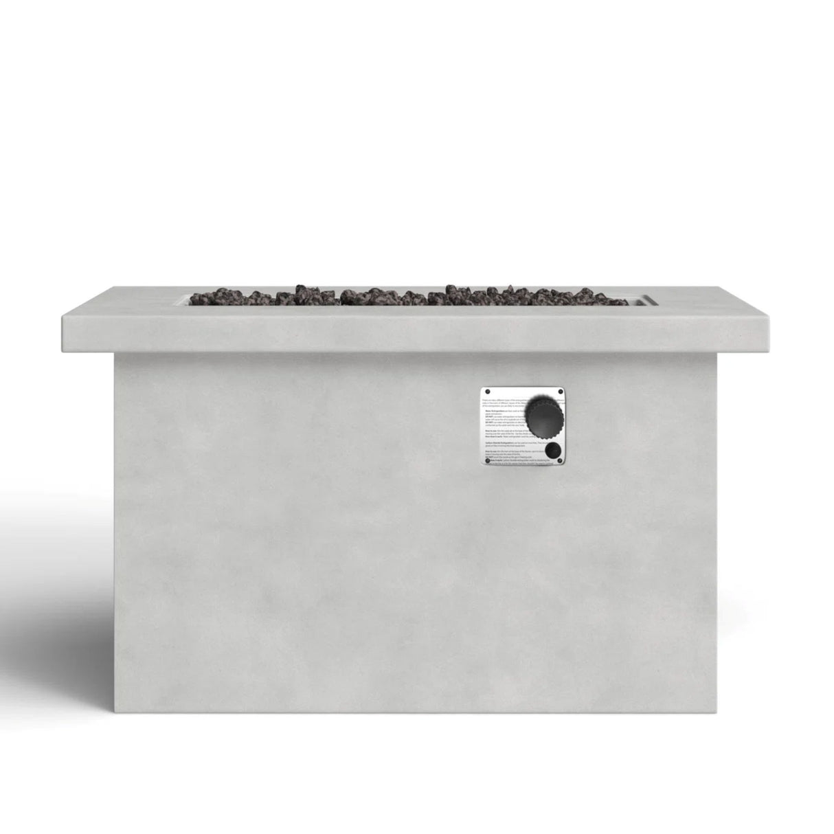 Modern Gray Concrete Outdoor Propane Natural Gas Fire Pit Table