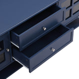Modern Blue MDF TV Stand With Storage Cabinet - Sleep Galleria