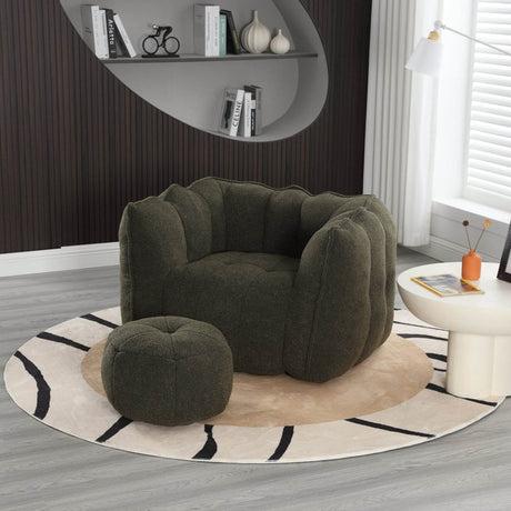 Soft Chenille Bean Bag Chair with Foam - Calmora - Sleep Galleria