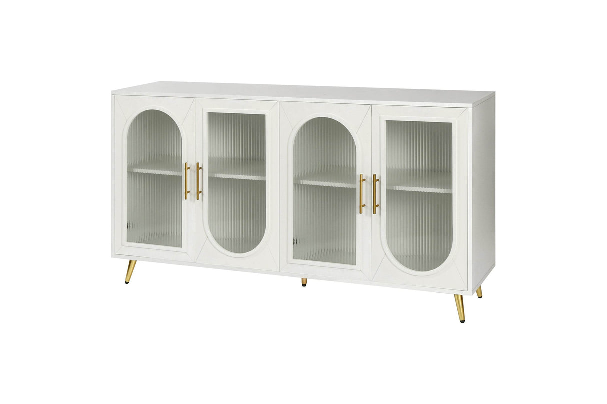 Antique White Wood TV Stand With Storage Cabinet - Sleep Galleria