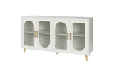 Antique White Wood TV Stand With Storage Cabinet - Sleep Galleria