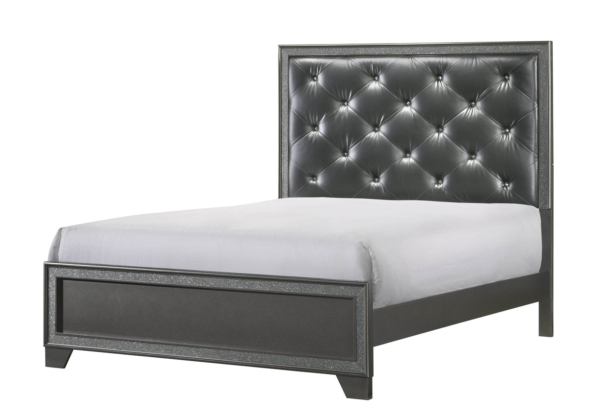 King Plush Tufted Upholstery Wood Panel Bed Frame