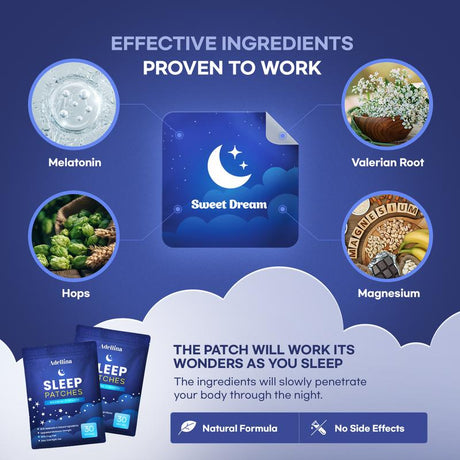 Adellina Sleep Patches for Sleep : Better All Natural Cruelty Free Sleep Aid Alternative 30 Patches Peel Herbal Comfort