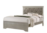 King Modern Solid Wood Panel Bed With Upholstered Headboard
