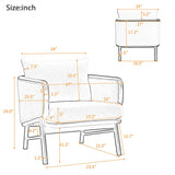 Set of 2 Sherpa Fabric Upholstered Accent Chairs - Sleep Galleria