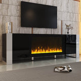 Modern Minimalist TV Stand With Electric Fireplace - Sleep Galleria