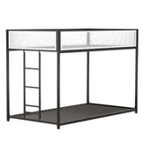 Twin Twin Metal Bunk Bed With Ladder And Guardrails