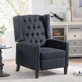 Manual Wing Back Fabric Recliner Chair With Adjustable Recline