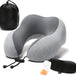 Travel Pillow Memory Foam Neck Pillow, Skin-Friendly and Breathable Pillowcase with 3D Eye Mask, Earplugs and Portable Storage Bag, Suitable for Airplane, Train and Home Use