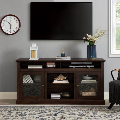 American Traditional Brown MDF TV Stand Console - Sleep Galleria