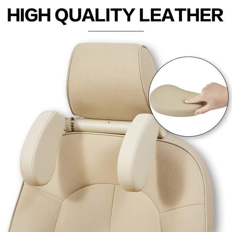 Car Headrest Pillow for Kids Adjustable Car Seat Neck Support for Travel Car Sleeping Pillow for Kids and Adult (Beige)