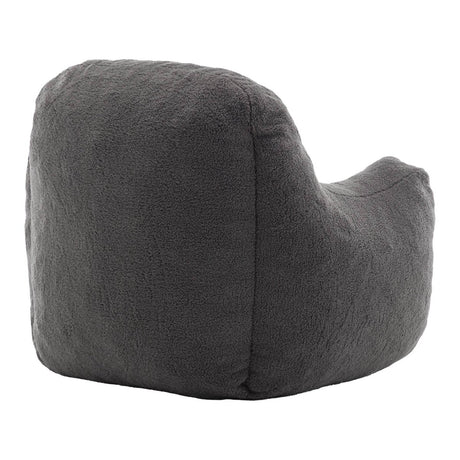 Dark Gray Teddy Foam Bean Bag Chair - Calmora - Sleep Galleria